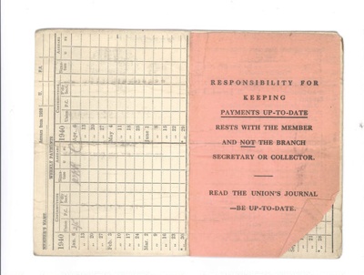 Membership cards (2) (yellow) - "National Union of General and Municipal Workers" - E. Fryer - 1939 & 1940; 1/01/1939; 36492