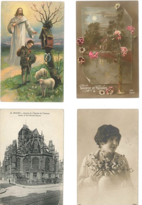 WW1 post cards (6) & envelopes (3) - all marked with field censor franks - 1915 to 1918; 37025 WW1 post cards (6) & envelopes (3) - all marked with field censor franks - 1915 to 1918; 37025