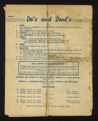 Map - Brussels - Belgium - issue no: 8 - army issue to service personnel - circa 1945; 1/01/1945; 5058