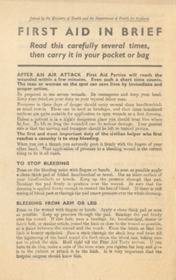 Leaflet - First Aid In Brief - Ministry of Health; 83731
