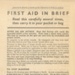 Leaflet - First Aid In Brief - Ministry of Health; 83731 Leaflet - First Aid In Brief - Ministry of Health; 83731