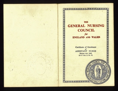 Certificates of enrolment for assistant nurse, Red Cross; 22023