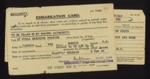 'Embarkation card' issued to a 'S.D. Morris' 'Class "A" release' & 'medical inspection report' dated 09.02.1946; 78797 'Embarkation card' issued to a 'S.D. Morris' 'Class "A" release' & 'medical inspection report' dated 09.02.1946; 78797