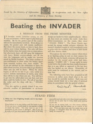 Ministry of Information leaflet - "Beating the INVADER"; 36258 Ministry of Information leaflet - "Beating the INVADER"; 36258
