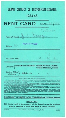 Property Rent Cards; AL Gilbert and Son; LESLS1499 | eHive