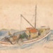 "Viking" Fishing Boat - sketch by Lawrence Jensen; Lars Halvorsen & Sons; 1928; TMA2021.00102.8.4