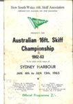  Australian 16ft  Skiff Championship 1962-63 Programme
to be sailed on the waters of Sydney Harbour ; S698