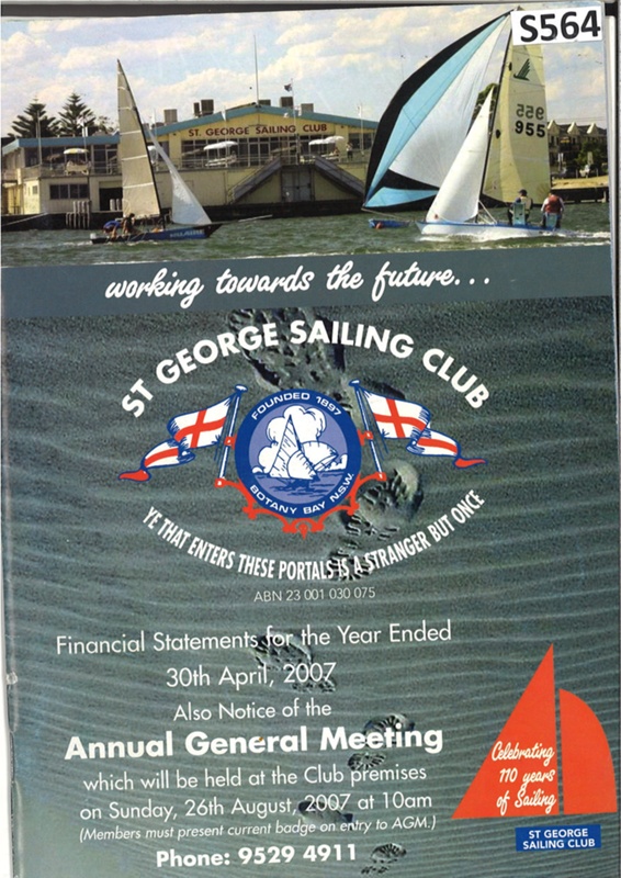 St George Sailing Club Annual Report April 2007; S564 | EHive