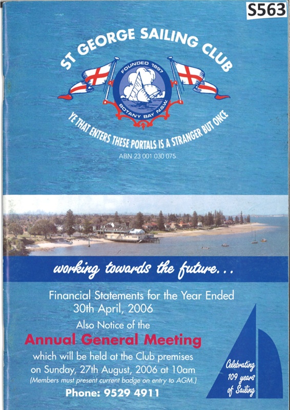 St George Sailing Club Annual Report April 2006; S563 | EHive