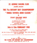 71st Botany Bay Championship "Thiess Toyota 4000 Classis and Stuart Challenge Shield 1981 poster ; S725