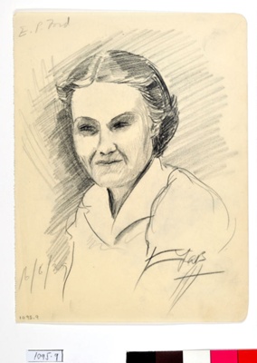 Drawing by Annette Garfitt, "E.P.Ford"; Annette Garfitt nee Bowen; 16/06/1939; 1095.09