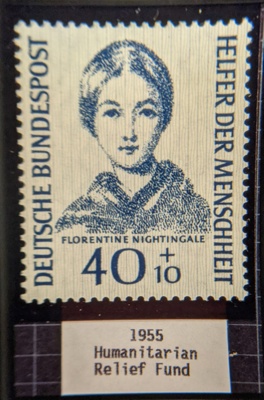 German Florence Nightingale Stamp; Deutsche Bundespost; 1955; 0879.01