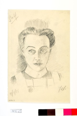 Drawing by Annette Garfitt, "Self"; Annette Garfitt nee Bowen; 17/06/1939; 1095.05