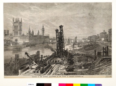 Progress of the southern embankment of the Thames at Lambeth
; 23/06/1866; 0021