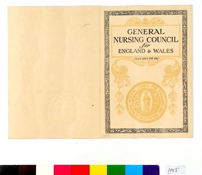 Certificate, Registered Nurses', duplicate; The General Nursing Council for England and Wales; 1944; 1105