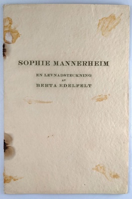 Sophie Mennerheim: A Life Drawing; Berta Edelfelt; 1929; 0706 Sophie Mennerheim: A Life Drawing; Berta Edelfelt; 1929; 0706