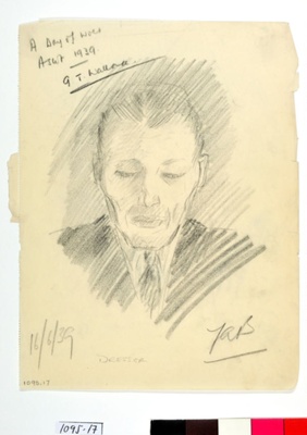 Drawing by Annette Garfitt, "Dresser"; Annette Garfitt nee Bowen; 16/06/1939; 1095.17