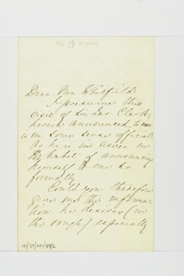 Letter from Florence Nightingale to R.G. Whitfield, 25 Mar 1859; Florence Nightingale; 25/03/1859; H01/ST/NC/01/001/59/02