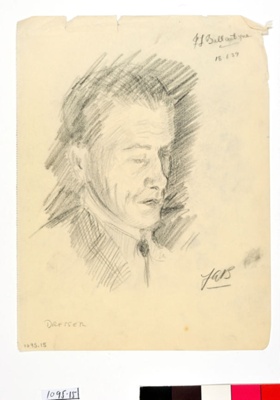 Drawing by Annette Garfitt, "Dresser"; Annette Garfitt nee Bowen; 18/06/1939; 1095.15