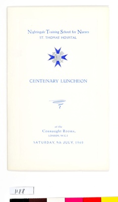 Nightingale Training School for Nurses Centenary Luncheon; St. Thomas's Hospital; 1960; 1188