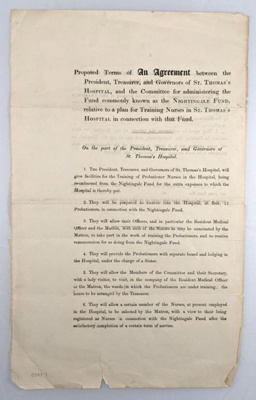 Agreement between St. Thomas's Hospital and the Nightingale Fund; St. Thomas's Hospital; 1860; 0792.02 Agreement between St. Thomas's Hospital and the Nightingale Fund; St. Thomas's Hospital; 1860; 0792.02