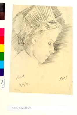 Drawing by Annette Garfitt, "Peddie"; Annette Garfitt nee Bowen; 22/06/1939; 1095.06