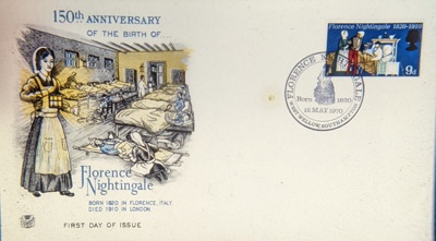 Florence Nightingale 150th Anniversary of Birth First Day Cover and Stamp; 1970; 0880.03