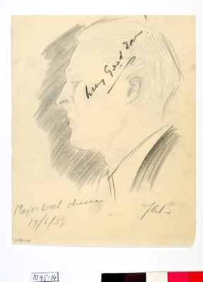 Drawing by Annette Garfitt, "Major Week Dresser"; Annette Garfitt nee Bowen; 17/06/1939; 1095.14