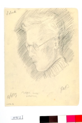 Drawing by Annette Garfitt, "Major Week, Dresser"; Annette Garfitt nee Bowen; 18/06/1939; 1095.03