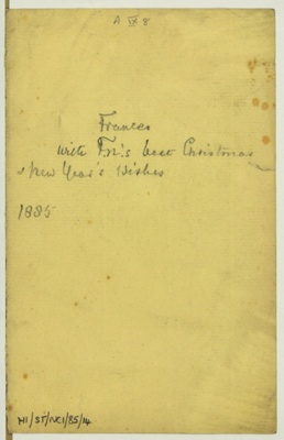 Letter from Florence Nightingale to Frances [Groundsell], Dec 1885; Florence Nightingale; December 1885; H01/ST/NC/01/007/85/14