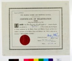 Certificate of Registration, Madras Nurses and Midwives Council; The Madras Nursing and Midwives Council; 1942; 1106