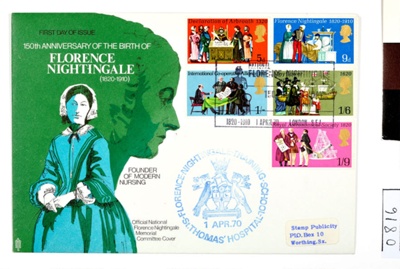 150th Anniversary Envelope with Stamps; National Florence Nightingale Memorial Committee; 1970; 0816