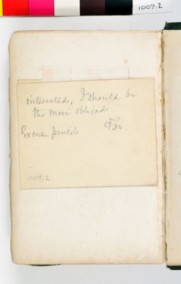 Note found within Book; Florence Nightingale; 31/10/1887; 1009.02 Note found within Book; Florence Nightingale; 31/10/1887; 1009.02