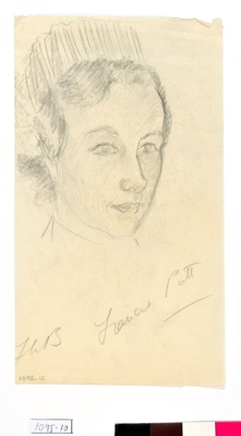 Drawing by Annette Garfitt, "Frances Putt"; Annette Garfitt nee Bowen; 1939; 1095.10