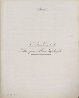 New Years Day 1878 Letter from Miss Nightingale; Florence Nightingale; 1877; 0728.03