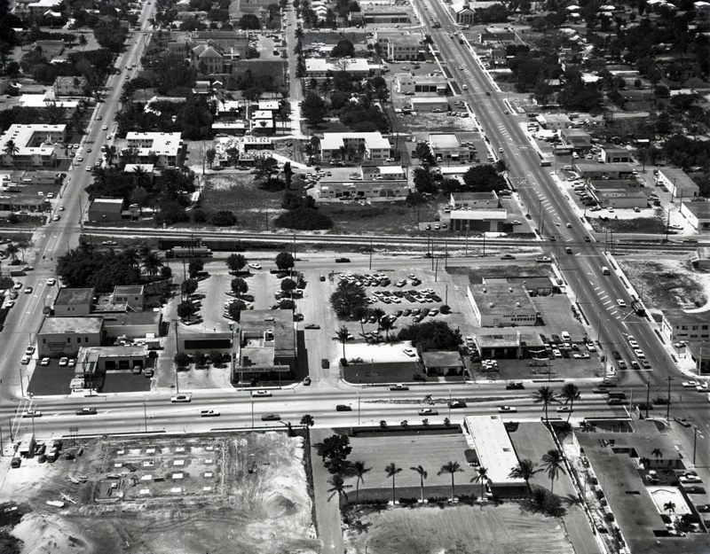 Aerial photograph of downtown Boynton Beach, March 1973; C&A Land Co