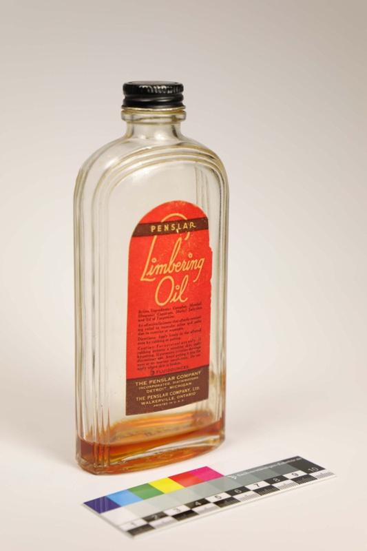 Bottle, Limbering Oil ; The Penslar Company; Mid1950s; FM.2021.2.37