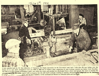 Tūātapere District - Business & Industry, Alan Johnston's Sawmill image item