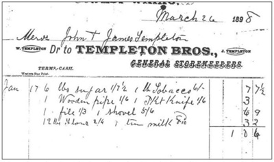 Tūātapere History - Grocery & General Stores of the past, Templeton's image item