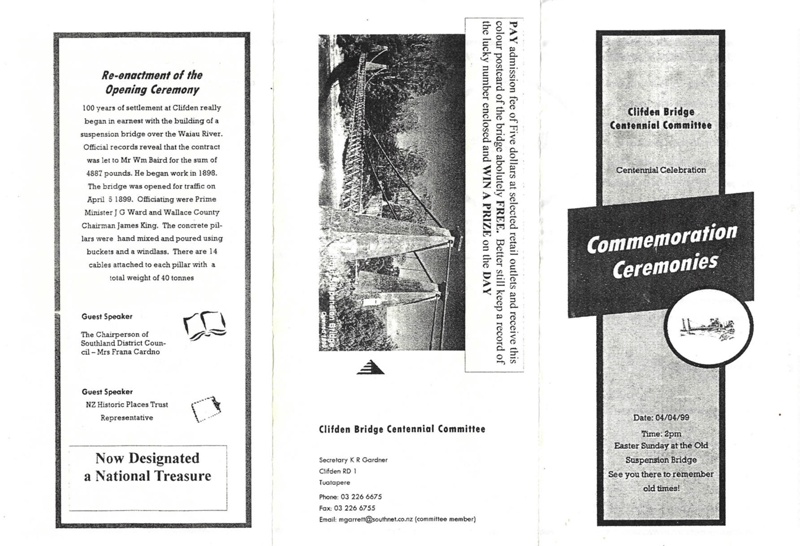 Clifden District - Suspension Bridge Centennial Celebration