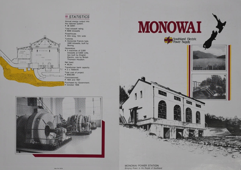 Monowai - Southland Electric Power Supply Brochure, c1990's