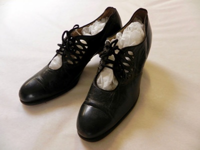 Black leather lace-up shoes; 1900-1940; 2019.291.8 | eHive