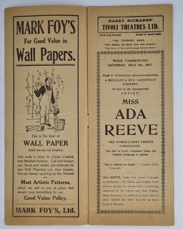 Ehive Miss Ada Reeve program; 7 July 1917; 191 | eHive