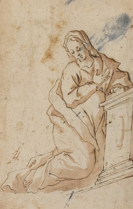 Woman Kneeling in Front of Pedestal; BIKGM.6357