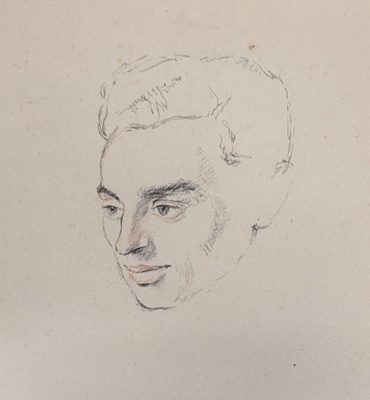 Portrait Sketch of Man; Burke, Thomas; 1941-1945; BIKGM.7343.45