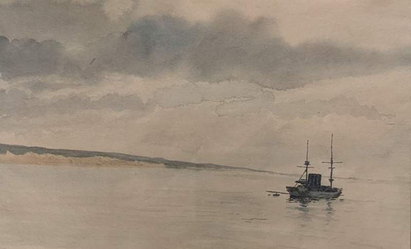 Coastal Scene with Moored Vessel; Unknown; BIKGM.8189