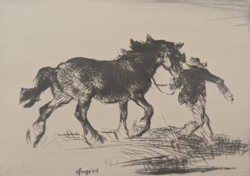 Farm Horse; Blampied, Edmund (1886-1966); 1957; BIKGM.9225