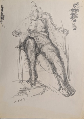 Seated Nude; Horsfield, Nicholas (1917-2005); 1977; BIKGM.8986