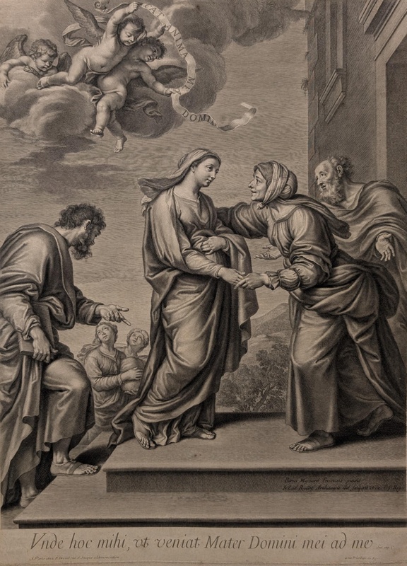 The Visitation of Mary to Elizabeth (after Mignard); Roullet, Jean Louis; BIKGM.1727a JM17