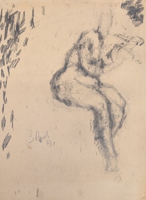 Seated Leaning Nude; Horsfield, Nicholas (1917-2005); 1963; BIKGM.9006